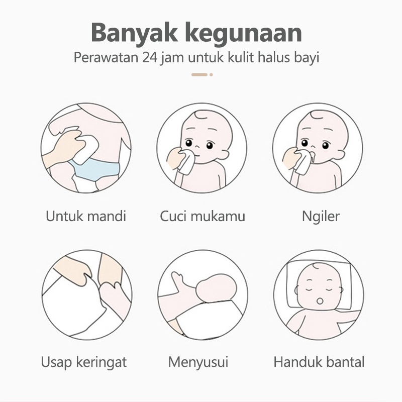 Saputangan katun kasa enam lapis handuk persegi kasa handuk saliva  L299/300