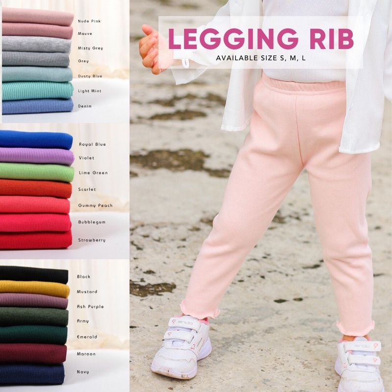 Celana Legging Panjang Rib Anak