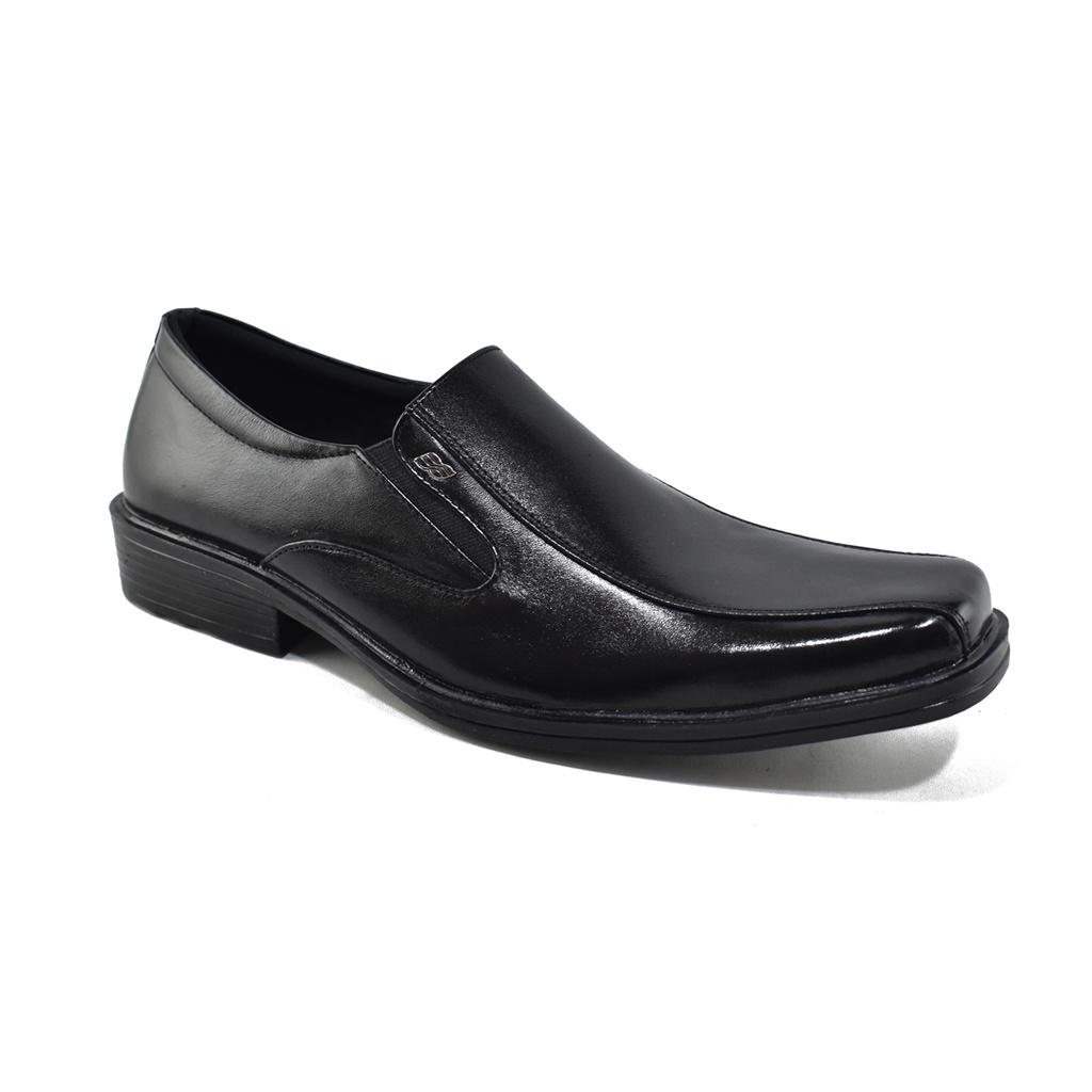 Sepatu Pria Pantofel Formal Sepatu Kerja Kulit Asli Berkualitas Model Slip On Grutty 017HT