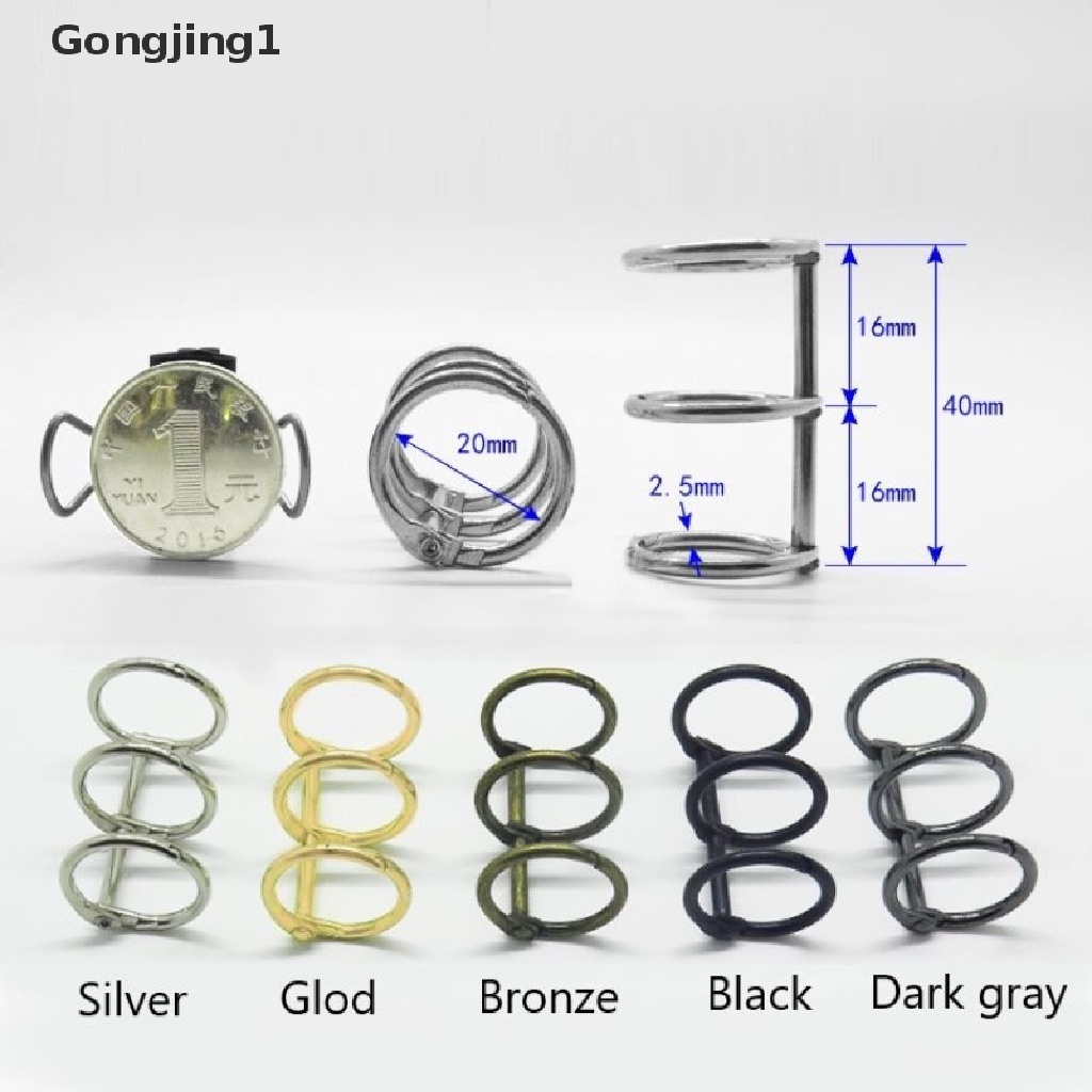 Gongjing1 2Pcs Klip Binder Loose Leaf 3 Ring Bahan Metal Untuk Buku Catatanalbumscrapbook