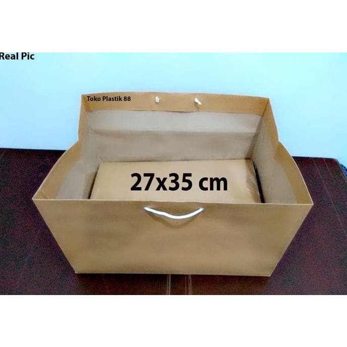 

(TERLARIS) Hot Produk Paperbag Coklat Polos Uk 27X35 Cm Terlaris