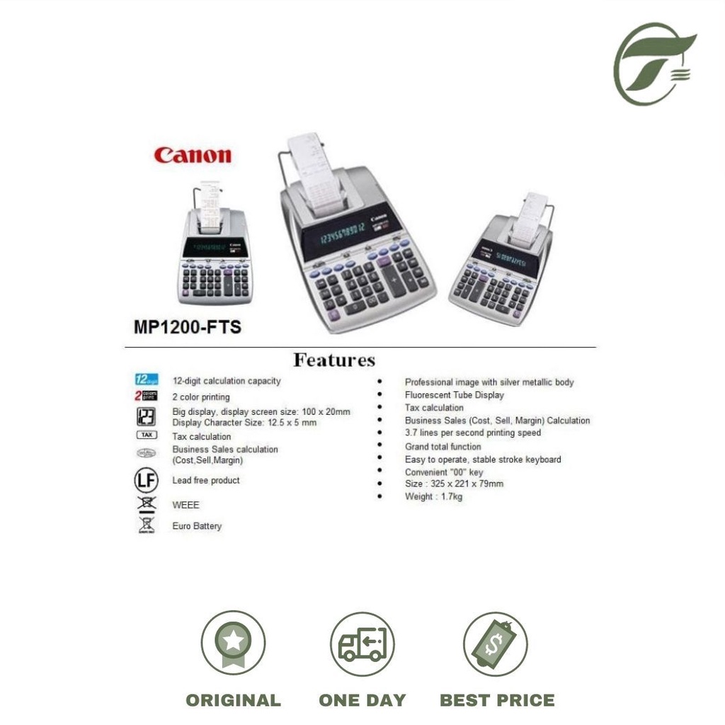 

CALCULATOR MP1200-FTS TWO COLOR PRINTING 12 DIGITS CANON