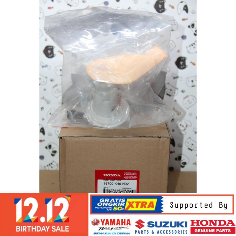 DIJAMIN ASLI POMPA BENSIN FUEL PUMP ASSY HONDA VARIO 110 LED BEAT ESP ORIGINAL BERKUALITAS