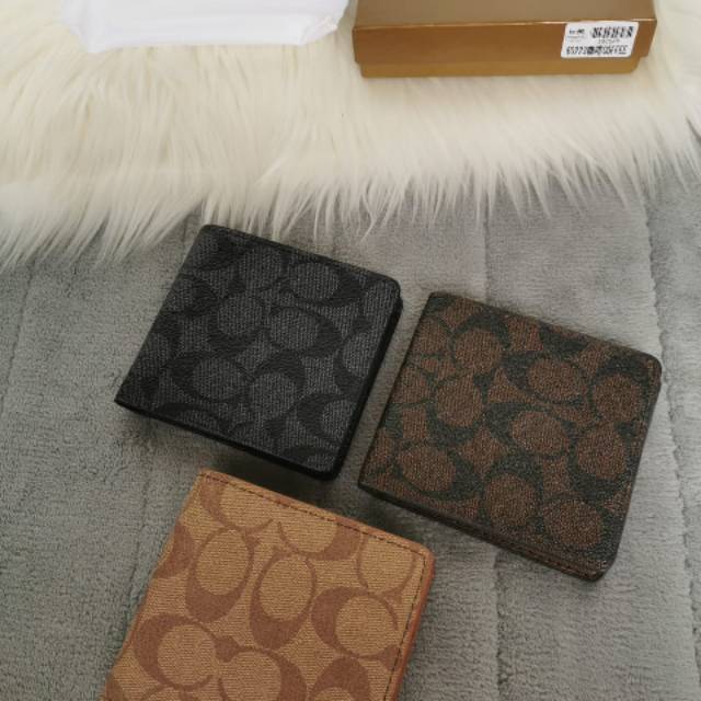 COACH MEN BILLFORD WALLET/dompet pria coach lipat /coach wallet signature for men/dompet pria import