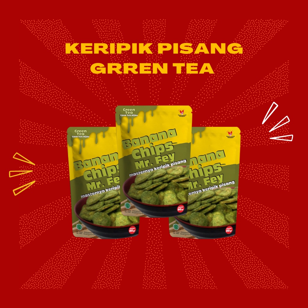 

Keripik Pisang Green Tea Mr Fey