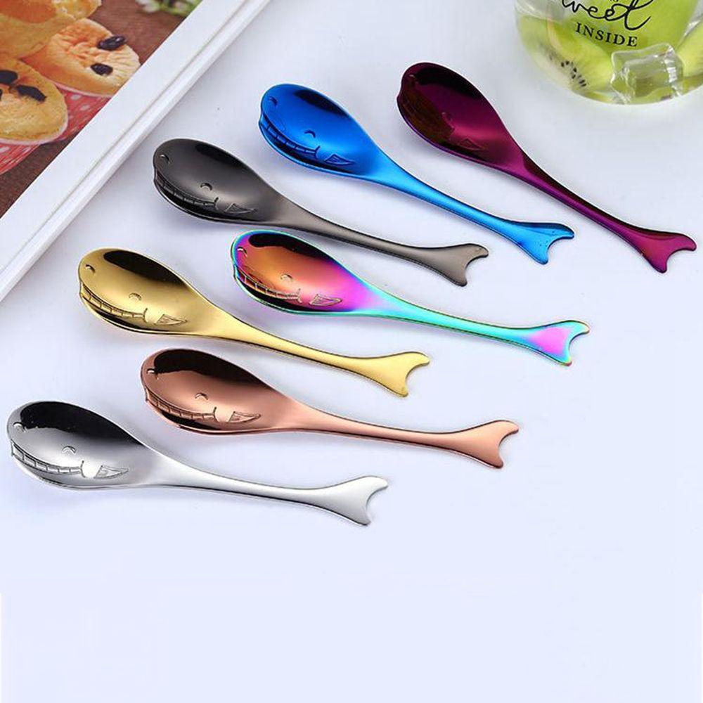 [Elegan] Sendok Ikan Paus304 Stainless Steel Fish Ice Cream Spoon Kopi Teh Hippocampus Alat Dapur