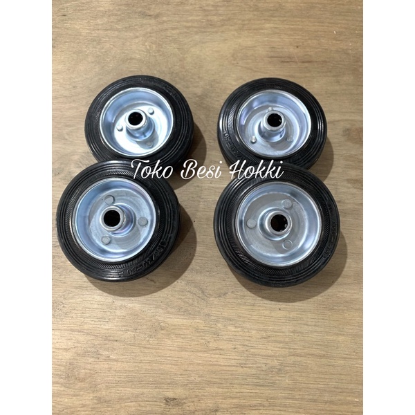 Roda Troli / Roda Only / Roda Karet Tanpa Kaki (4 Inc = 100mm)