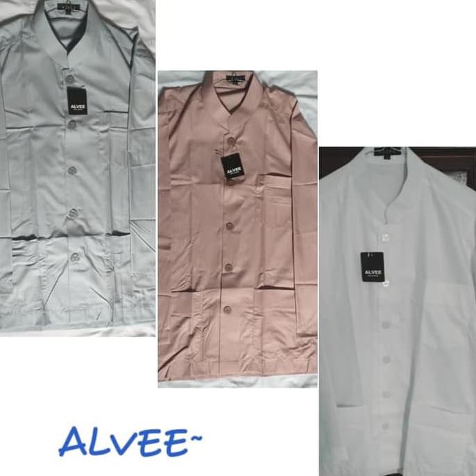 Baju Koko Alvee / Baju Koko Takwa /Baju Koko Habaib/ Baju Koko Habib - Putih, S