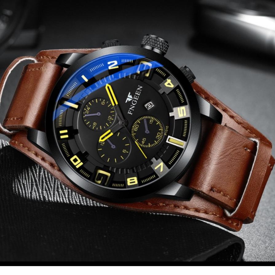 ✔ JA8 JAM TANGAN PRIA FNGEEN ORIGINAL JAM007B7 MOINES  IMPORT KULIT COKLAT COWOK BRANDED KOREA PARIS