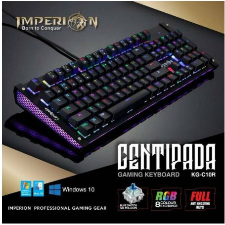 Imperion Centipada - Mechanical RGB Gaming Keyboard Blue Switch