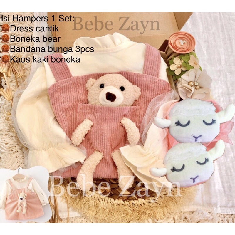 {Size 1-3 years} BEBE ZAYN~ Hampers baby/ hampers bayi/ baby gift / baby Birthday-Velvet Sheep O Pink