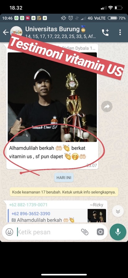 Vitamin US original obat vitamin burung kicau lovebird murai kacer cucak ijo cendet