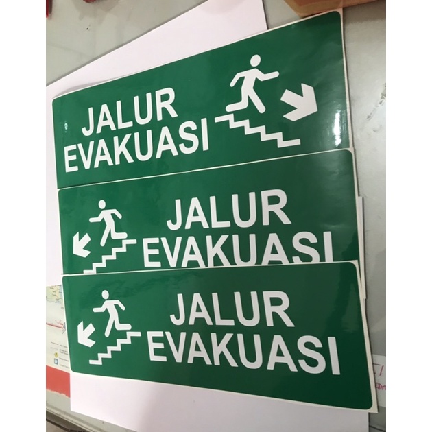 

Sticker stiker sign jalur evakuasi emergency darurat tangga keselamatan safety