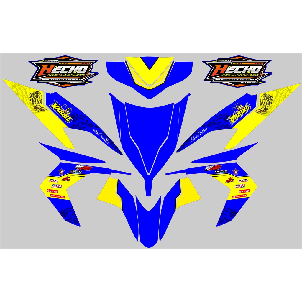 Decal Vario 110 Techno mandalika Decal Stiker / Sticker Vario Techno 110 Karbu 14 Petronas Mandalika