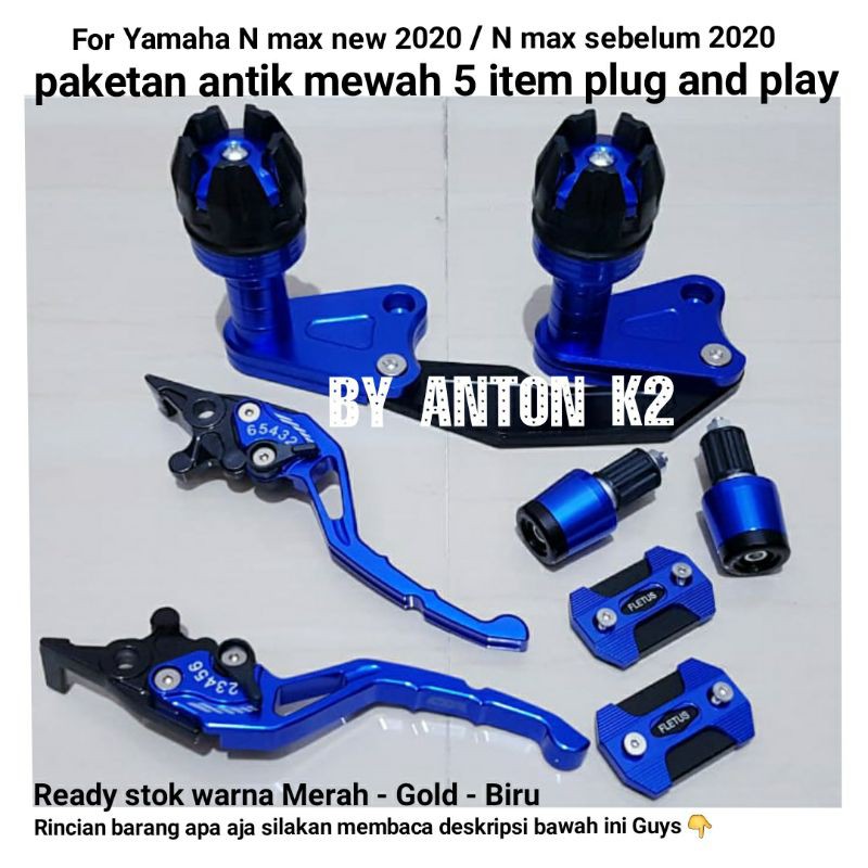VARIASI MOTOR YAMAHA N MAX/YAMAHA NMAX NEW/PAKETAN 5 ITEM JALU KNALPOT VARIASI/HANDLE REM VARIASI-JA