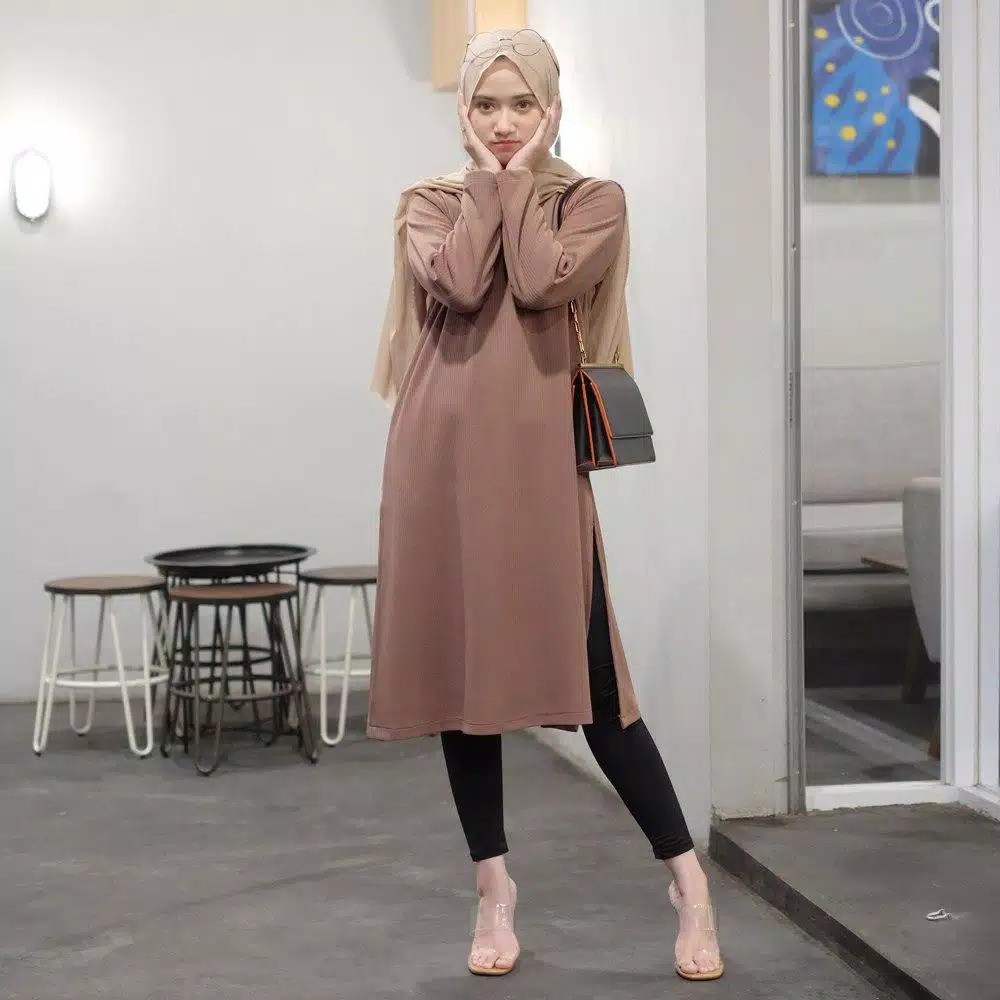 TUNIK BELINA BELAH | BAJU ATASAN BLOUSE TUNIK