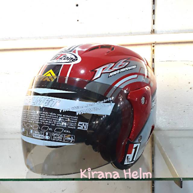 Helm GTZone Terminator Kop Motif Road Fighter - Merah Lisensi SNI
