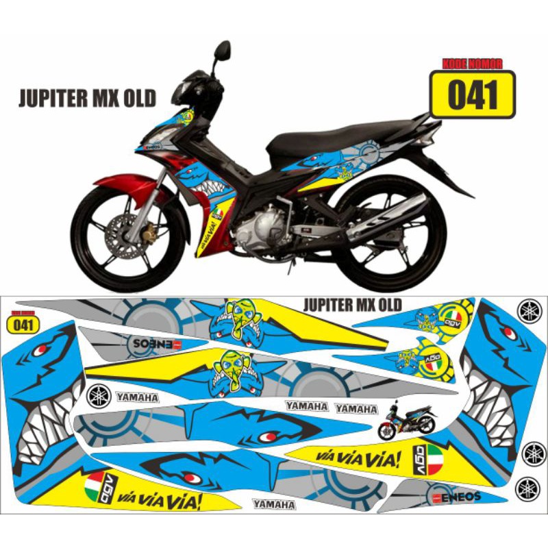 Striping sticker variasi yamaha jupiter mx old 135 lama shark hiu  2006/2010