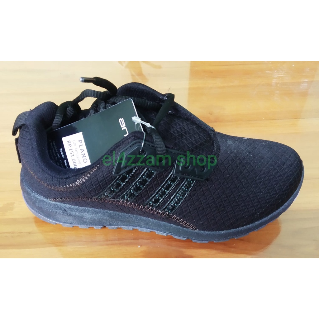 Ando PLANO Sepatu Sekolah Sepatu Anak Perempuan Warna Hitam polos