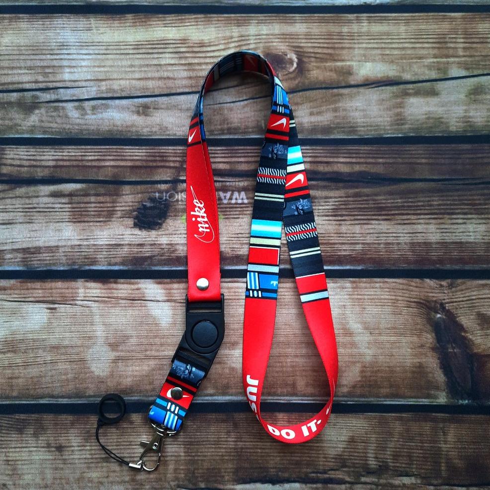 

Laris❄ B6PHB Lanyard printing NIKE Gantungan ID card plus karet 13mm Z71 ➨Terkini