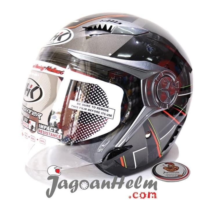 OFC NHK HELM REVENTOR HAWK BLACK ORANGE DOUBLE VISOR