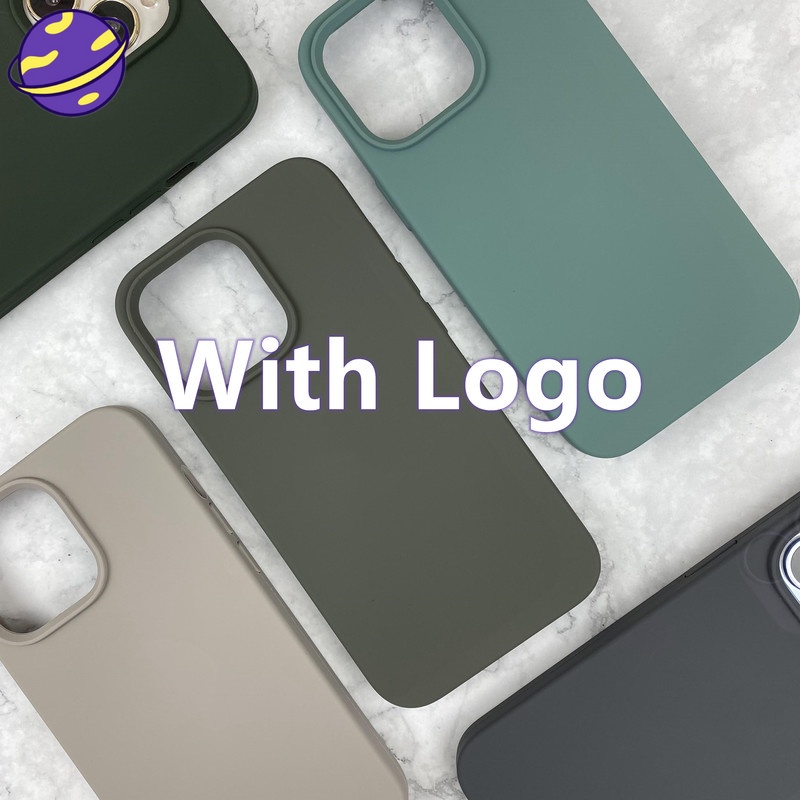 Soft Case Bahan Silikon Cair Dengan Logo Untuk iPhone 13 12 11 Pro X XS MAX XR 7 8 Plus