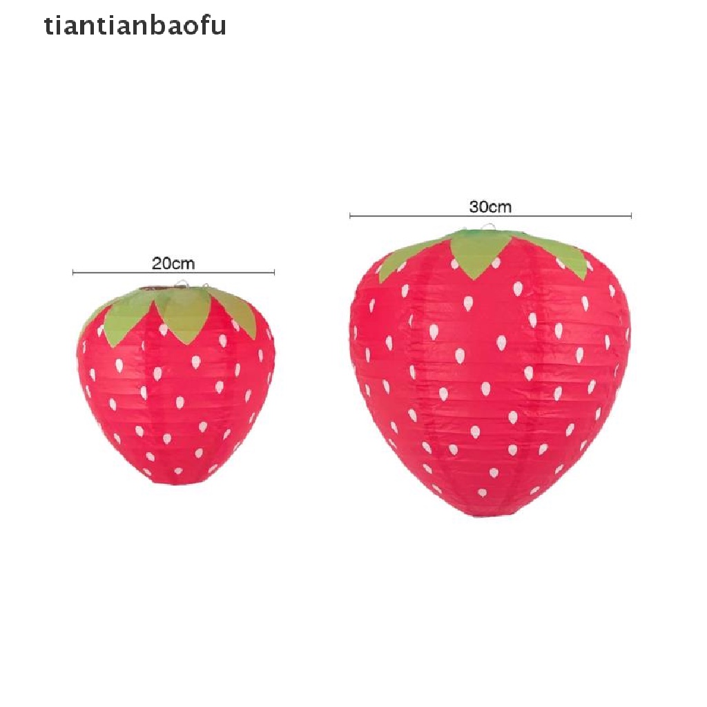 Ornamen Lentera Kertas Gantung Bentuk Strawberry 3D Untuk Dekorasi Pesta Ulang Tahun