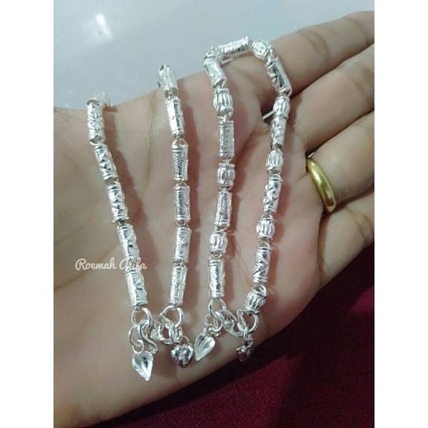 Gelang Tangan Bambu Perak Asli Gelang Anak dan Wanita