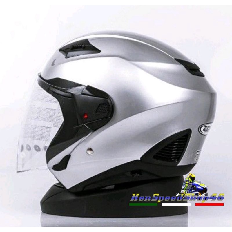 HELM ZEUS 611 SILVER - Solid_ half face/original 100% zeus-2