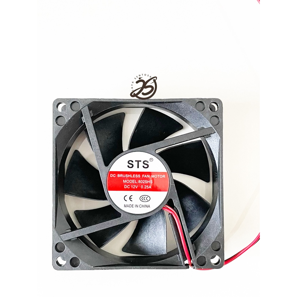 FAN DC 12V 8cm KIPAS DC 8x8cm BRUSHLESS FAN TEBAL COOLING EXHAUST 8cm KIPAS PENDINGIN 80mm 8 x 8cm 0.25A