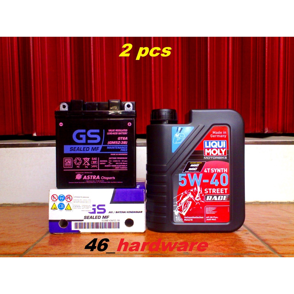 AKI GS SEALED MF GM5Z-3B GT6A LM RACE 5W40 GRAND JUPITER MIO KLX VESPA - 46_hardware