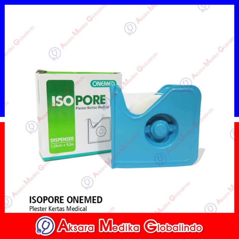 Isopore 1.25cm x 9.2m + Dispenser OneMed Plester Kertas Medical #AMG