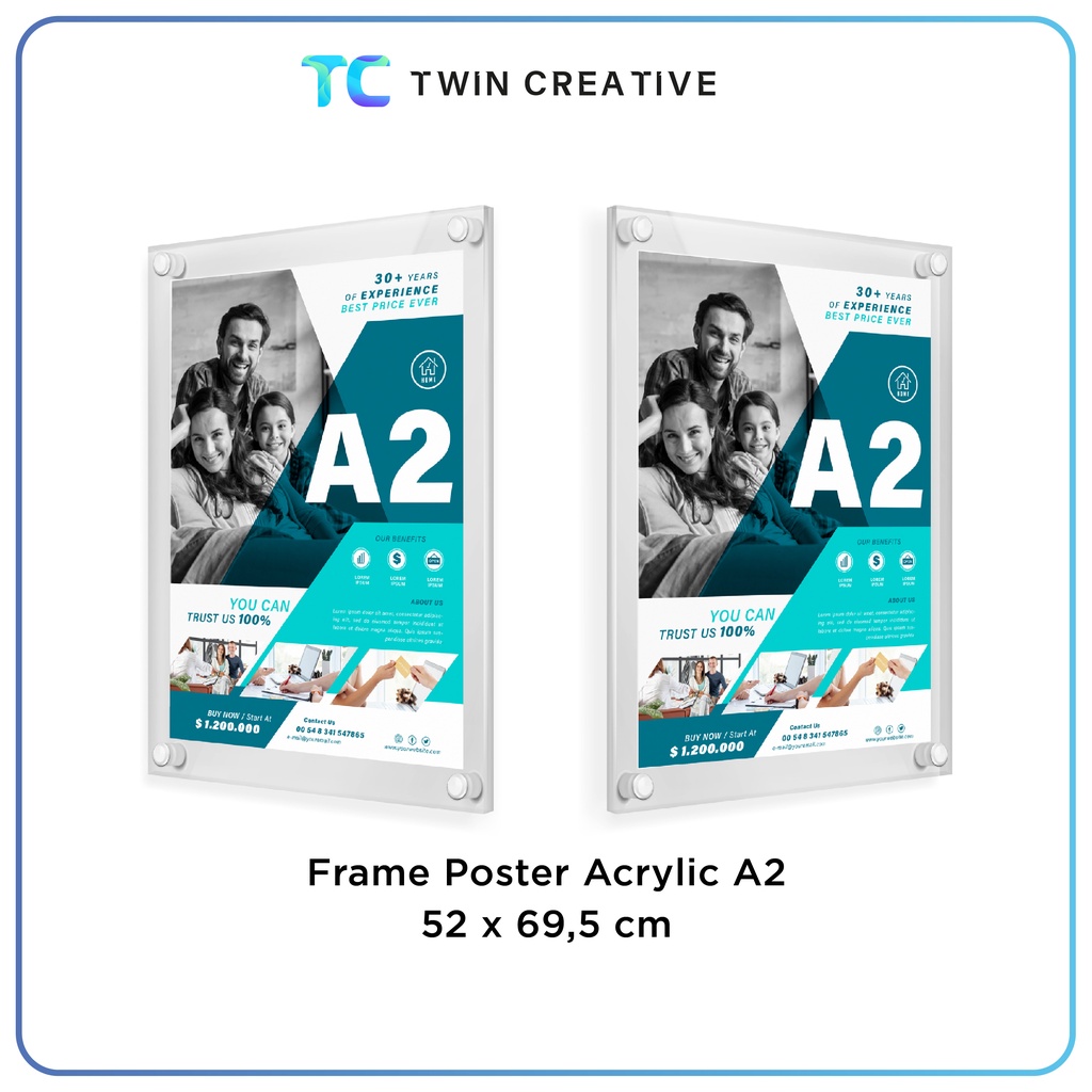 Frame Akrilik Display Poster Acrylic A2 - Poster Acrylic A2