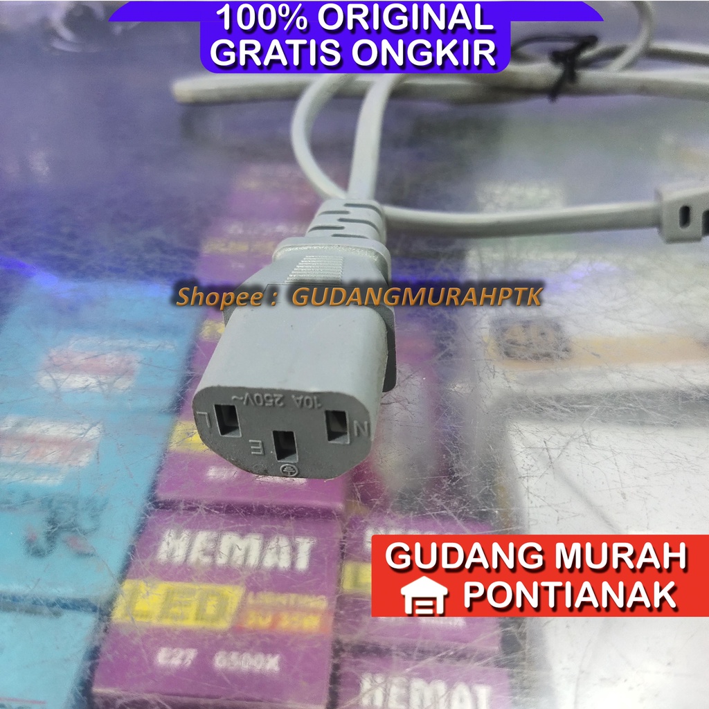 Kabel Power PC 3 pin Kualitas Standard asli warna Abu abu cocok untuk Ricecooker Cosmos dan lain