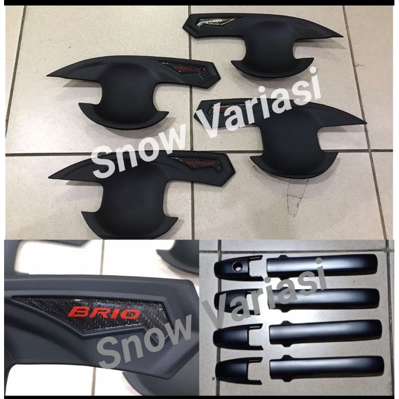 Paket outer handle cover brio 2020 2021 hitam doff