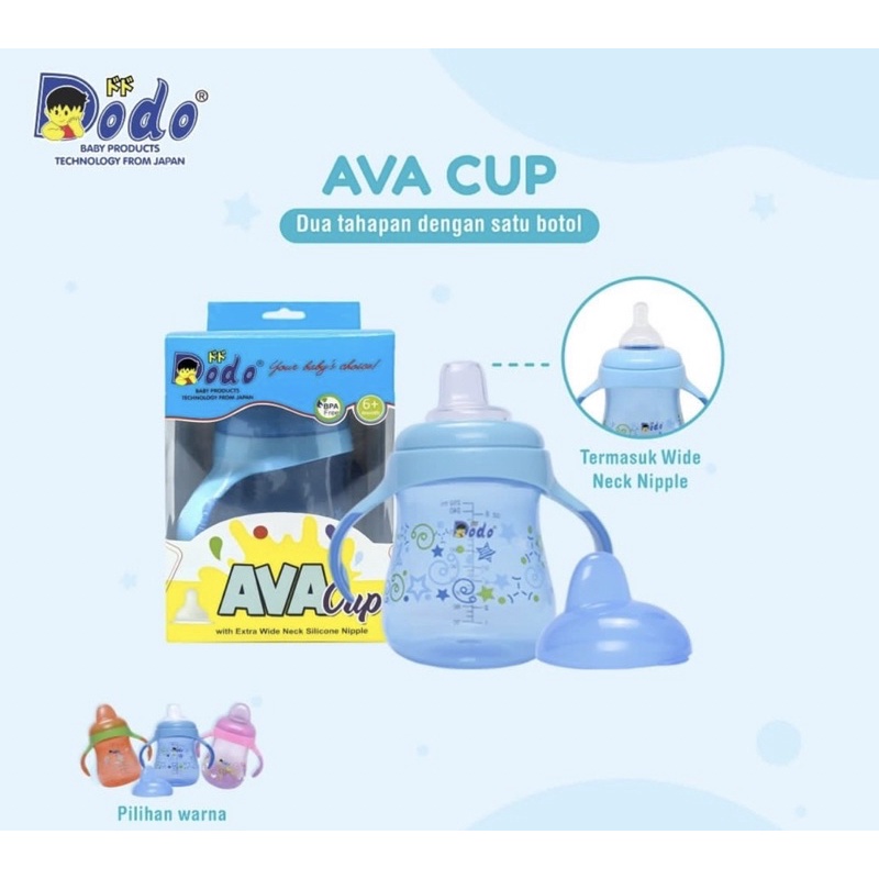 Dodo Ava Cup With Nipple Wide Neck - Botol Minum/Training Cup