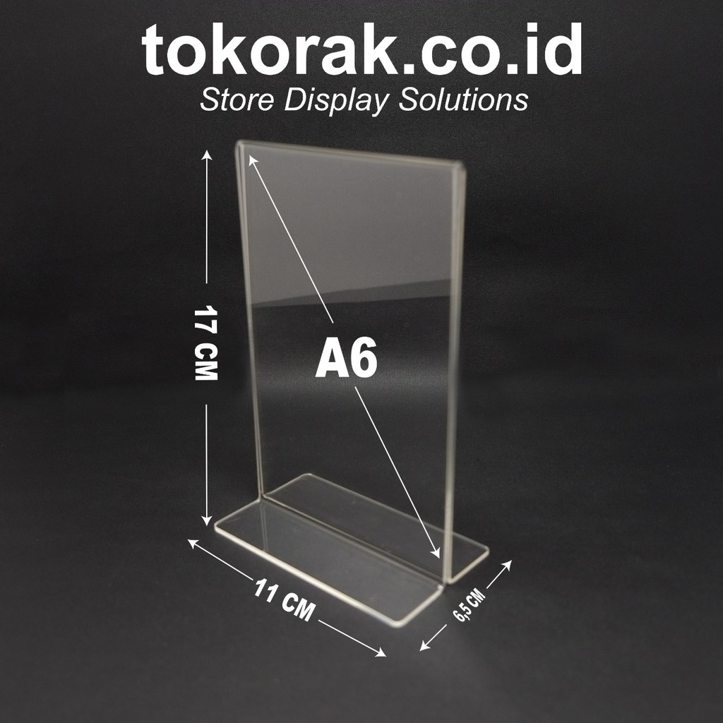 ACRYLIC POSTER A6 - AKRILIK - TENT CARD - MENU BROSUR - DISPLAY HOLDER