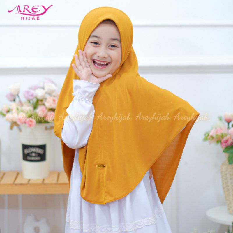 jilbab/hijab/kerudung/khimar anak instan jersey rubika polos softped antem Milla Hijab Kids akrilik 