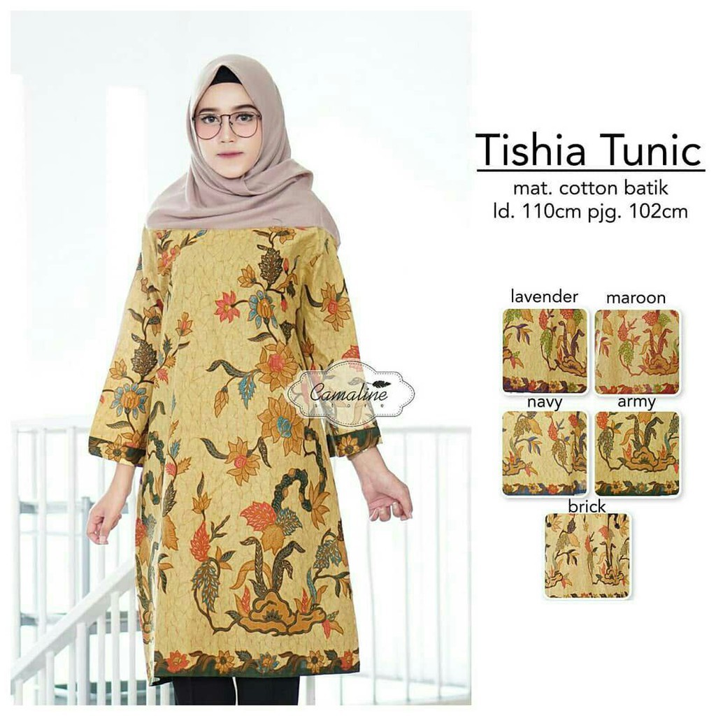 Hot Promo! Atasan Seragam Guru Kerja Wanita Tunik Batik Wanita Modern Baju Kantor Modern