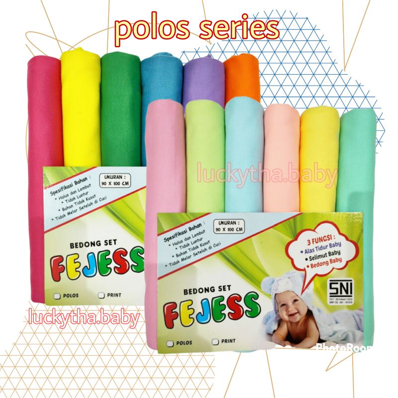 (6 pcs) bedong bayi polos  Felicia ,fejes,gold nagatina / selimut bedong bay/ kain pernel premium/ bedongan polos bayi i