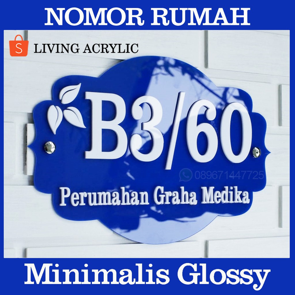 Nomor Rumah Minimalis Glossy