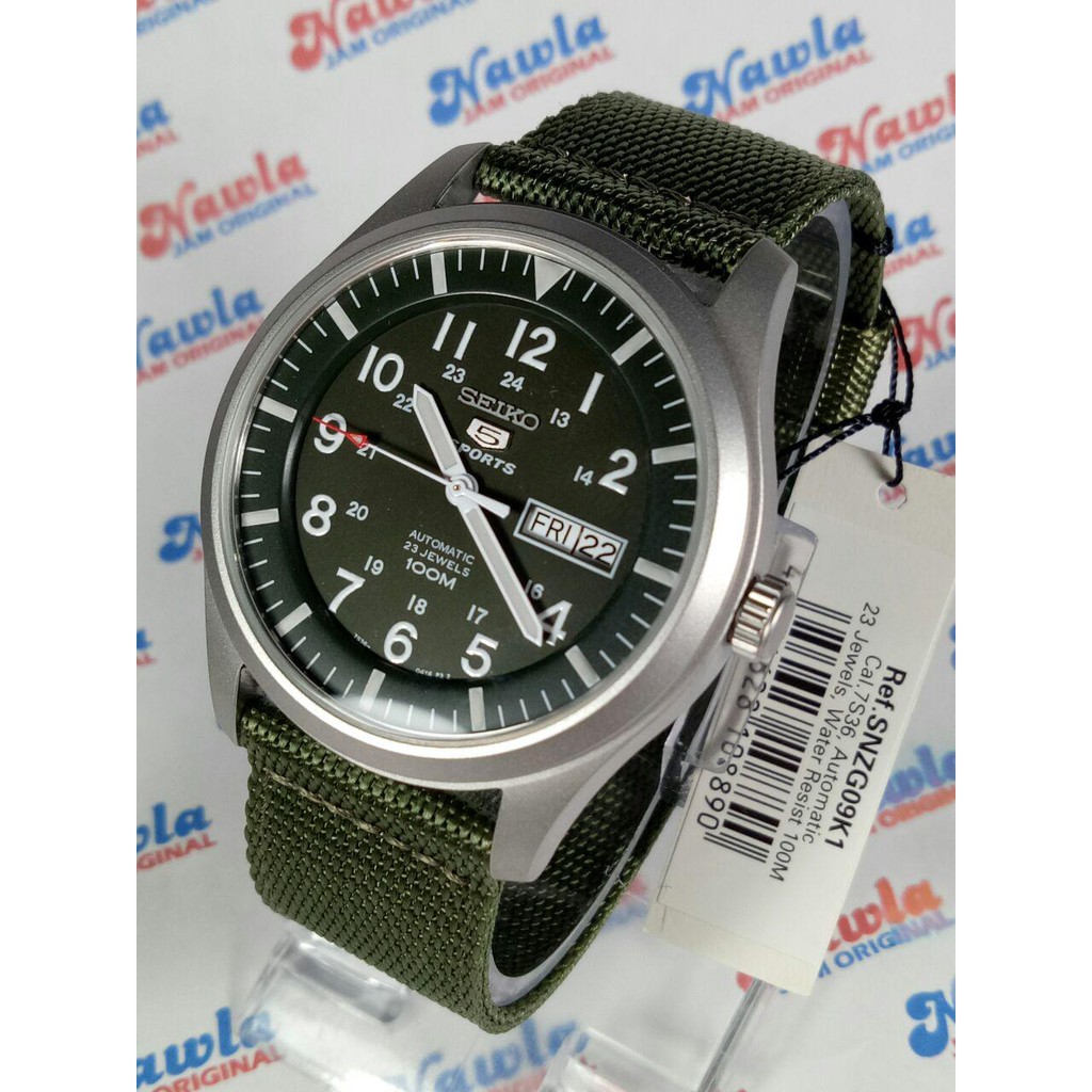 Seiko 5 Sports SNZG09K1 Automatic Green - Jam Tangan Pria SNZG09