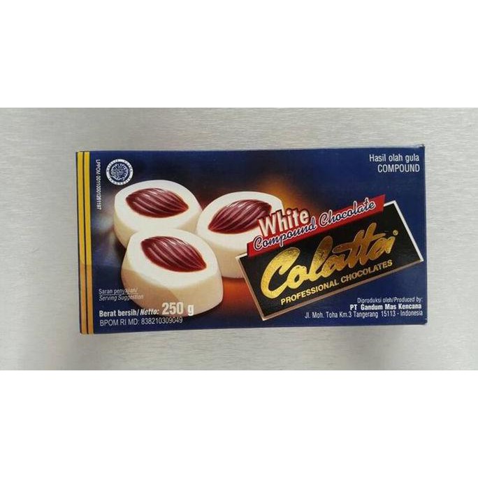 

BAHAN KUE WHITE COMPOUND COLATTA, COKELAT PUTIH 250GR PERISA MAKANAN & MINUMAN