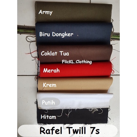 Bahan Kain Twill 7s Rapel Rafel Kain Raffel Rafell Cotton Katun jaket tas celana