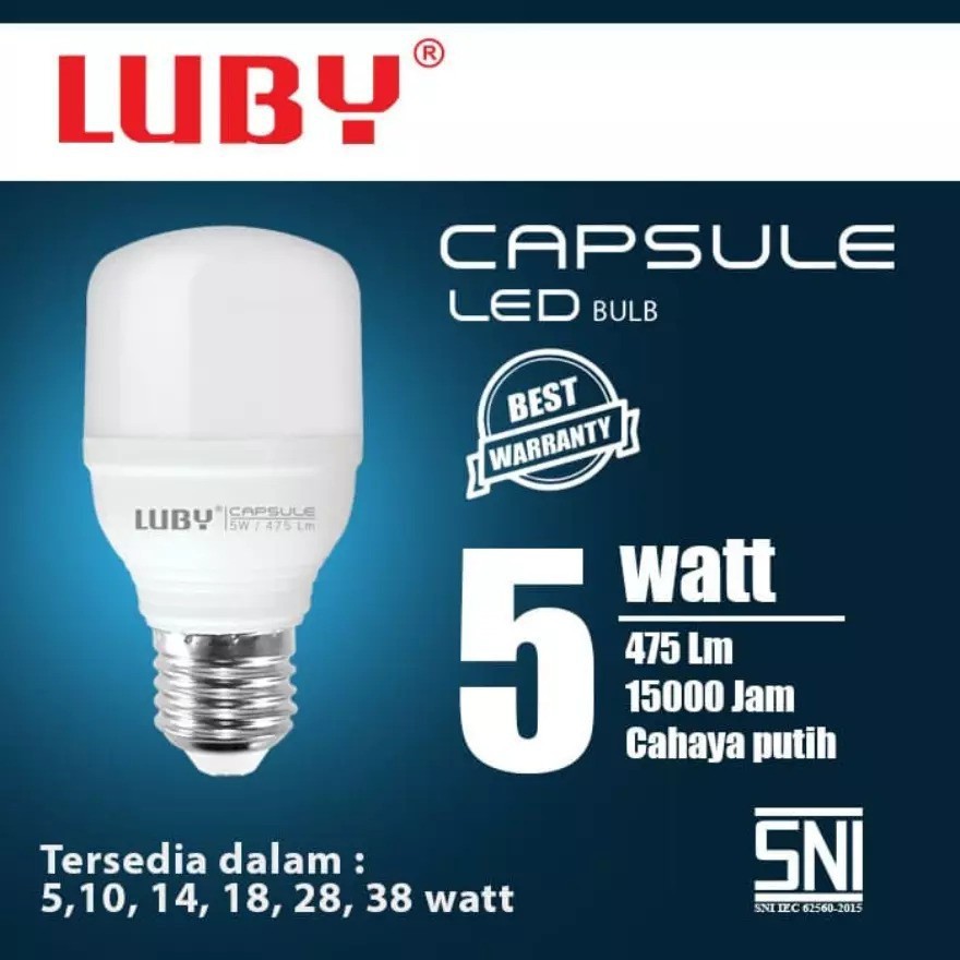 Lampu LED 5w Putih Luby Capsule 5W Bohlam LED 5 Watt