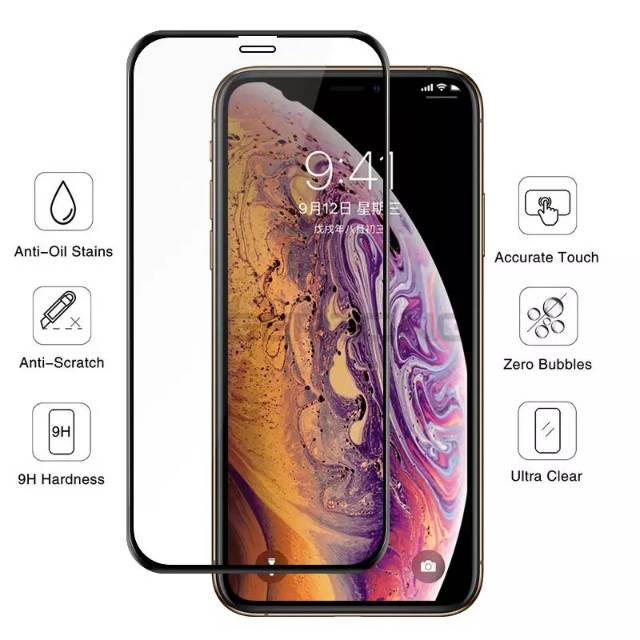 Tempered Glass Full Screen iPhone 11 Pro TG Anti Gores Pelindung Layar Kaca Guard Protector Premium