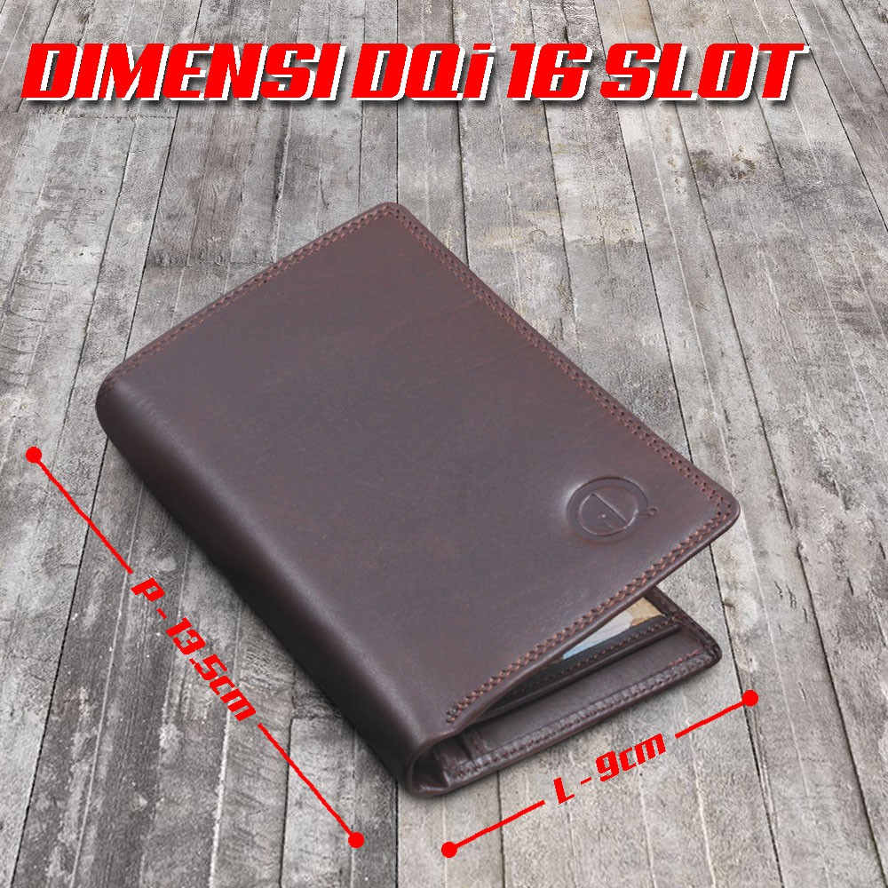 DOMPET PRIA KULIT SAPI ASLI 16 SLOT KARTU ATM DOMPET KULIT ASLI ELEGANT DAN BERKELAS D003 QI