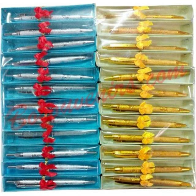 

Agen Souvenir Pulpen warna Perak & Emas kemasan Box (minimal beli 100pcs)
