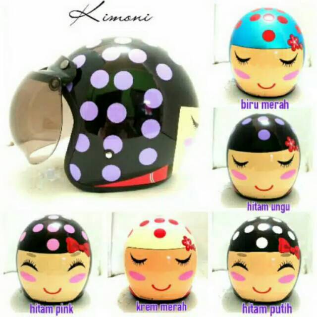 HELM BOGO KIMONI POLKADOT KACA BOGO ORI