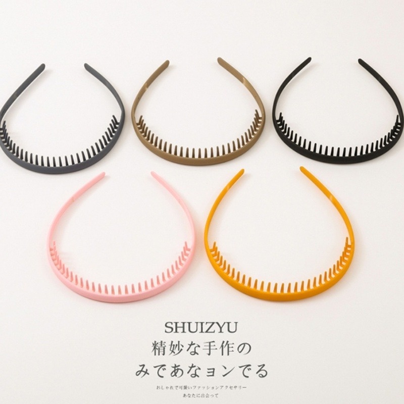 Bando Model Spiral Anti slip Bahan Metal Warna Hitam Gaya Korea Untuk Unisex